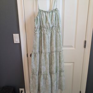 Kids Floral Green Dress